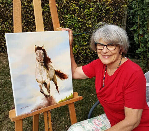 Silvia Gaiser am Malen