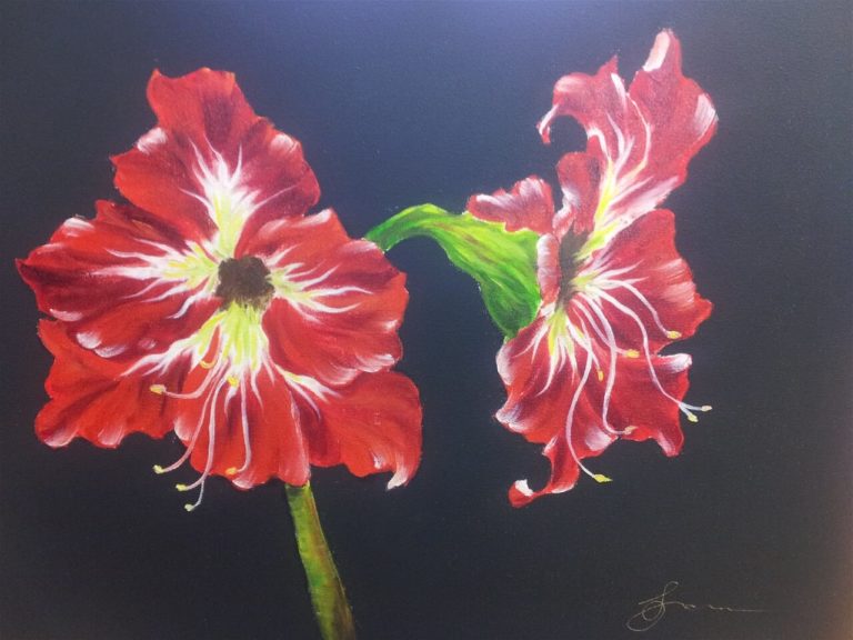 Amaryllis_Acryl_Oel_40_60