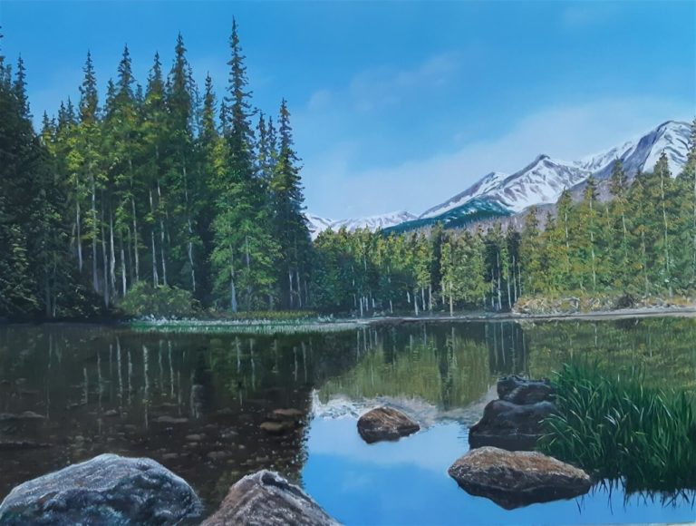 Bergsee_Oel_auf_Gessoboard_50_40