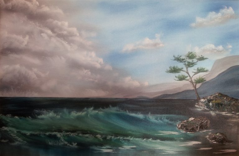 Einsames baeumchen im wind_Oel_50_60_verkauft